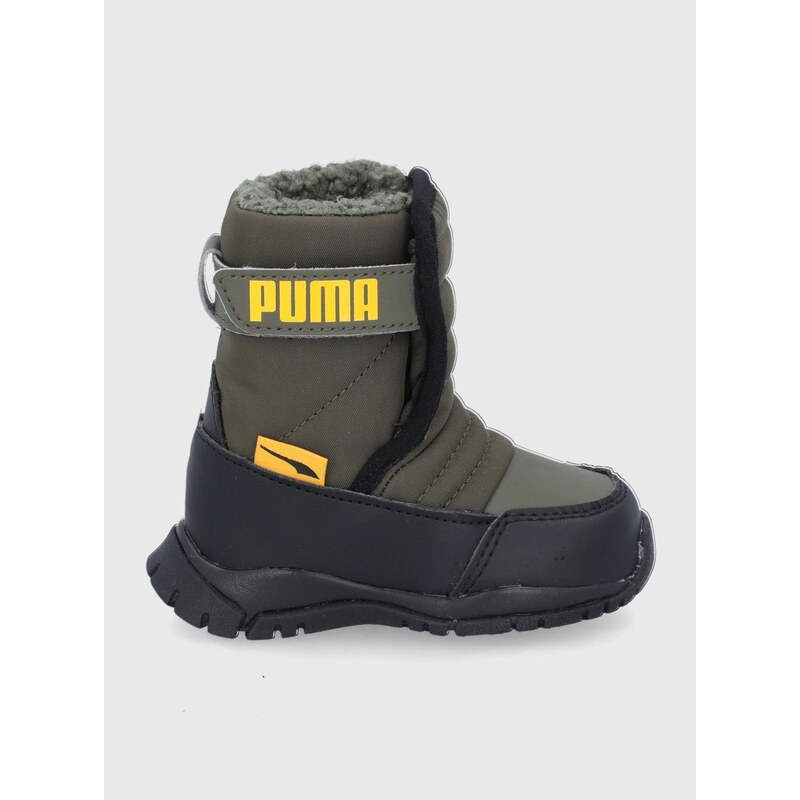 Dětské sněhule Puma 380746 zelená barva