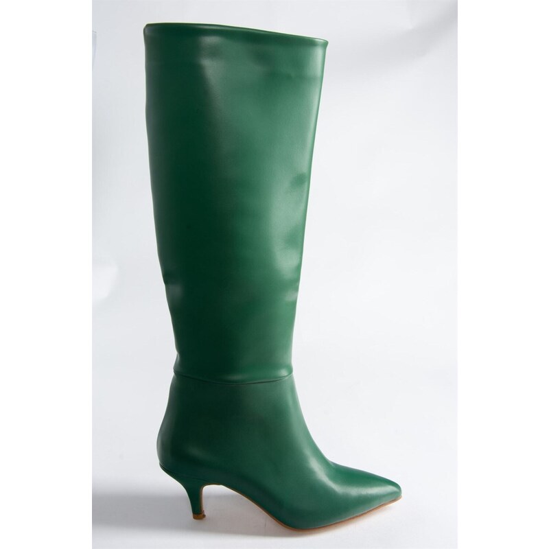 Fox Shoes Green Women's Low Heeled Boots