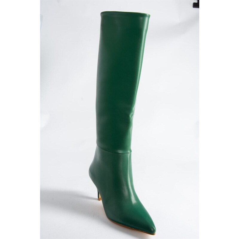 Fox Shoes Green Women's Low Heeled Boots
