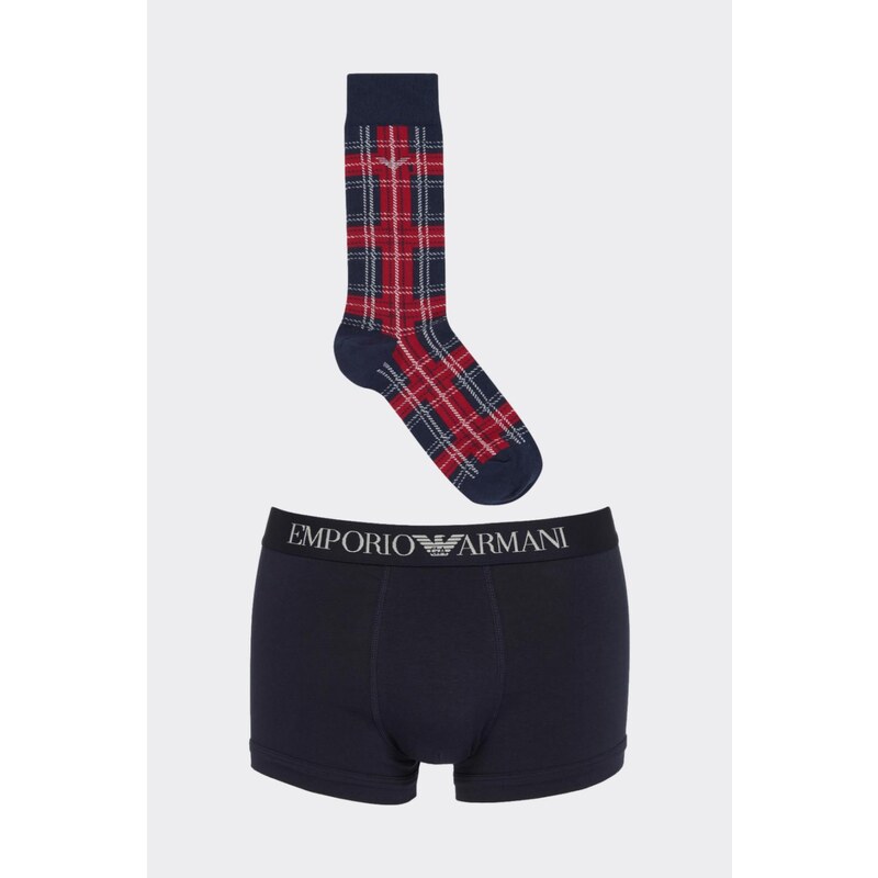 Emporio Armani Underwear Dárkové balení Emporio Armani boxerky + ponožky - modrá, červená