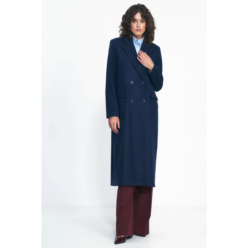 Nife Woman's Coat PL20 Navy Blue