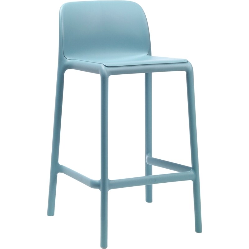 Nardi Světle modrá plastová barová židle Faro Mini 65 cm