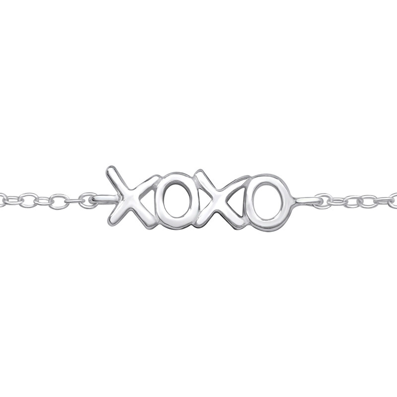 MAJYA Stříbrný náramek s přívěskem XOXO 10640 86469974