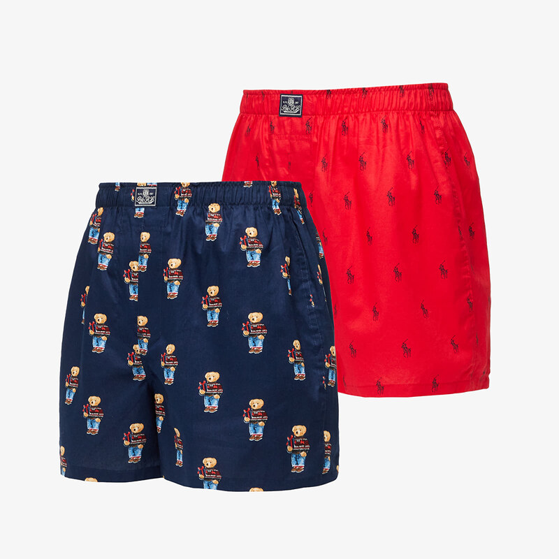 Ralph Lauren Cotton Boxer 2-Pack Navy/ Red