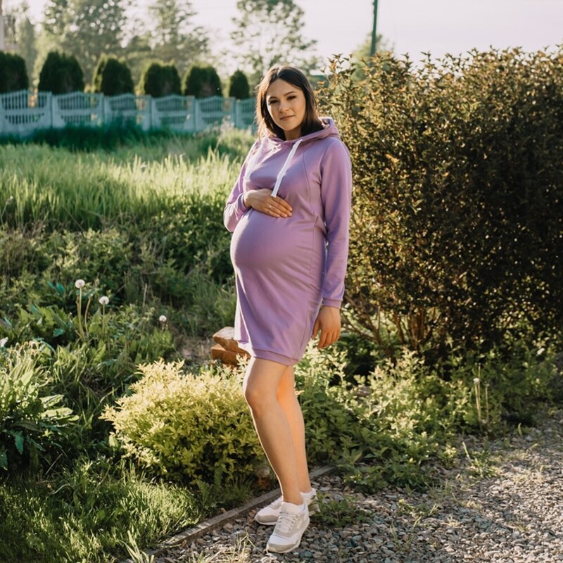 Móda Taleti Sportovní těhotenské a kojící šaty DORA - fialová