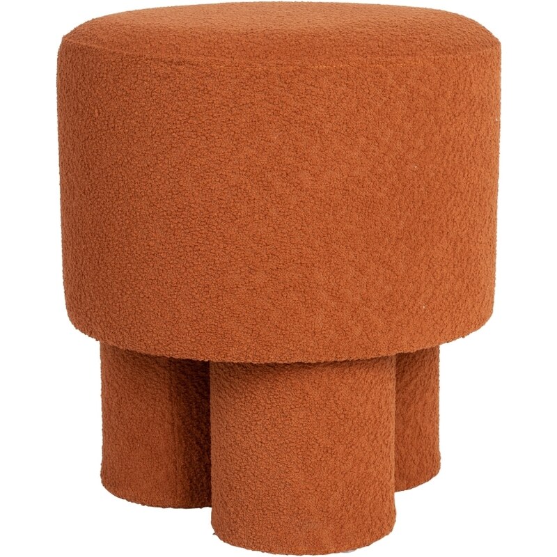 White Label Oranžová bouclé stolička WLL MARCOS 44 cm