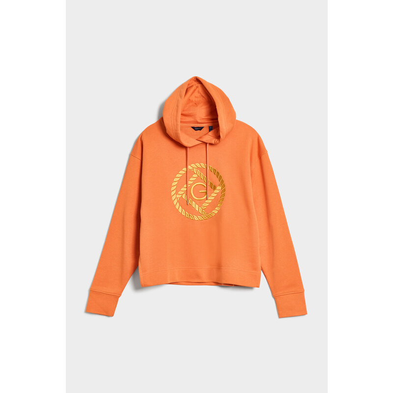 MIKINA GANT D2. ROPE ICON HOODIE oranžová XS