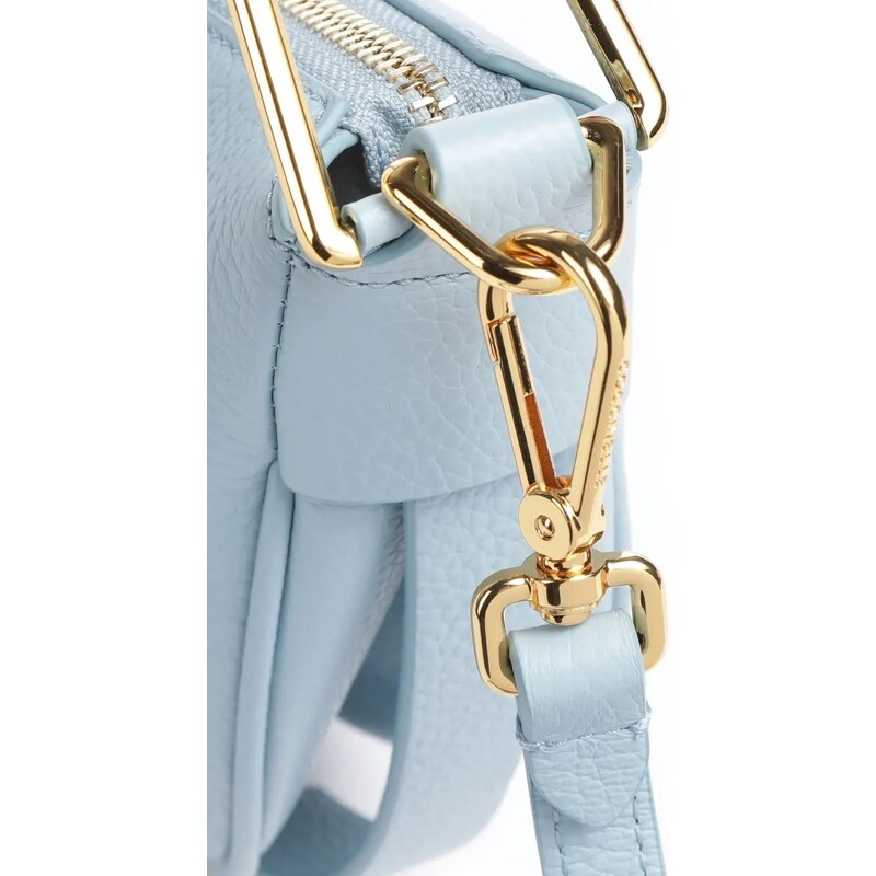 Coccinelle kožená kabelka přes rameno Priscilla medium světle modrá