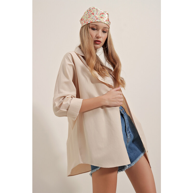 Bigdart 3900 Oversize Long Basic Shirt - Cream