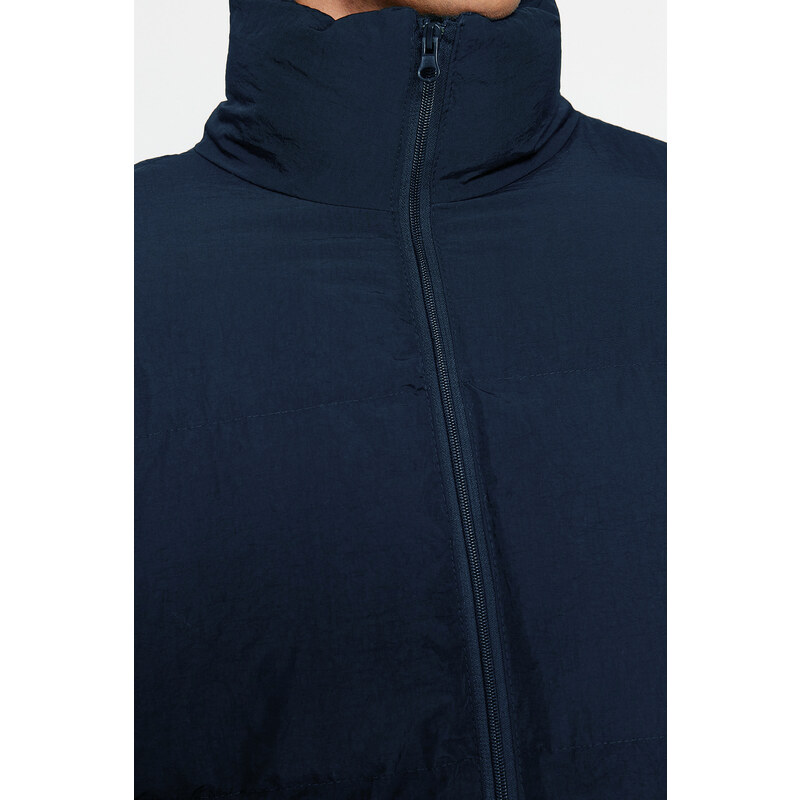 Trendyol Navy Blue Unisex Oversize Fit Stojatý límec Puffer Jacket