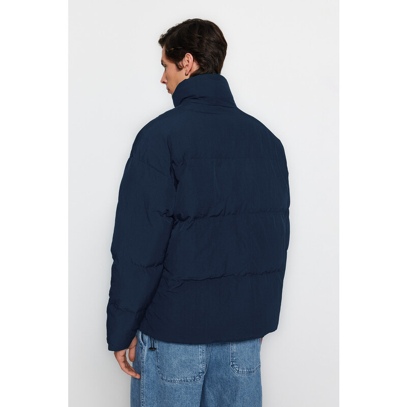 Trendyol Navy Blue Unisex Oversize Fit Stojatý límec Puffer Jacket