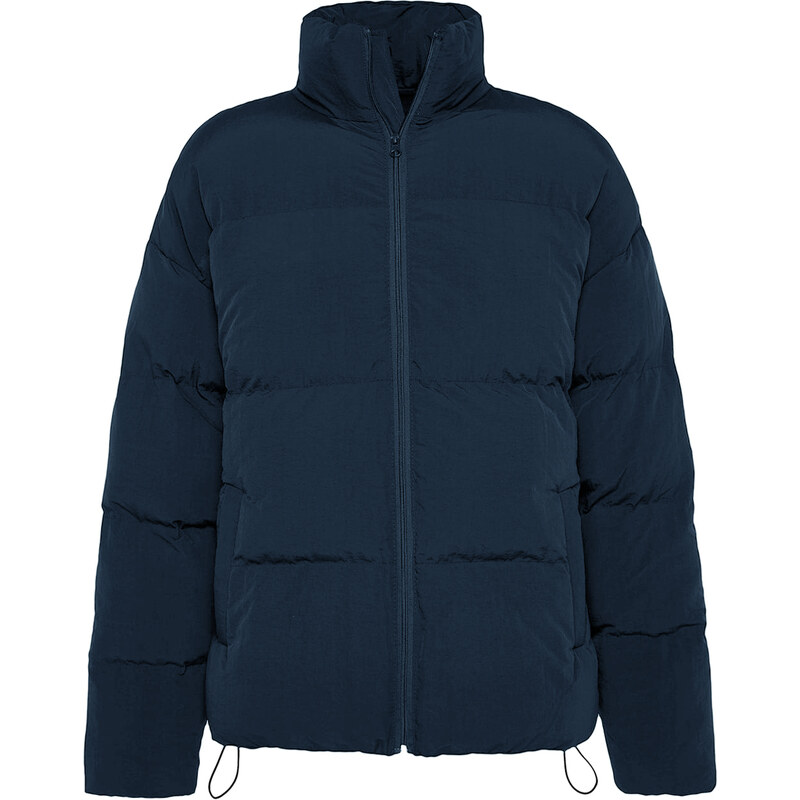 Trendyol Navy Blue Unisex Oversize Fit Stojatý límec Puffer Jacket