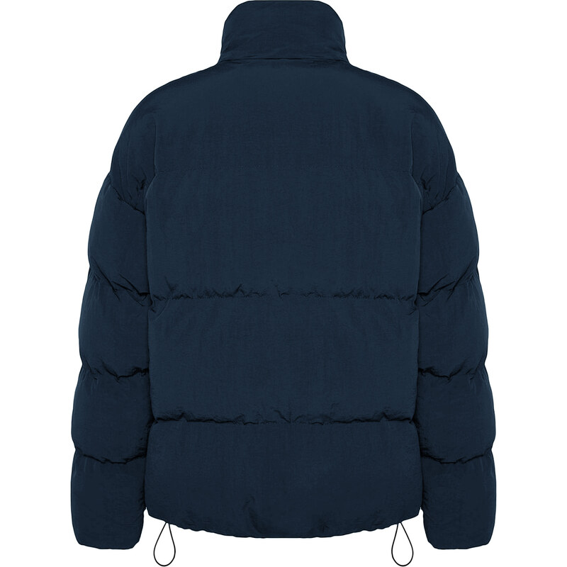 Trendyol Navy Blue Unisex Oversize Fit Stojatý límec Puffer Jacket