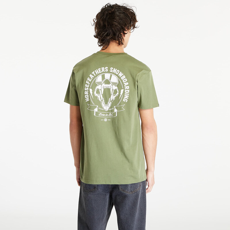 Pánské tričko Horsefeathers Bear Skull T-Shirt Loden Green