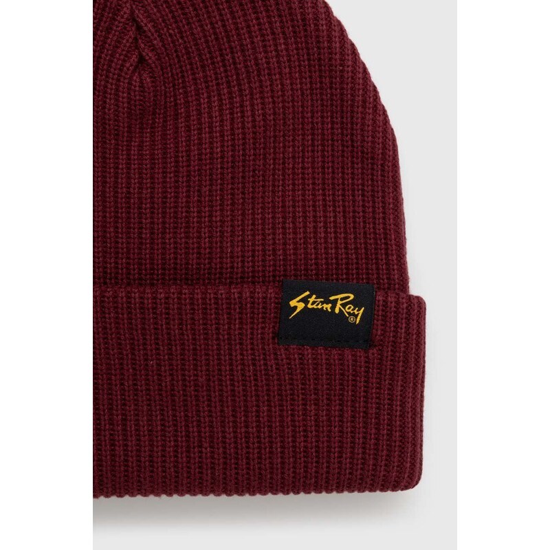 Čepice Stan Ray OG PATCH BEANIE vínová barva, z husté pleteniny, AW2317243