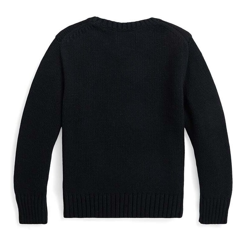 Dětský bavlněný svetr Polo Ralph Lauren černá barva, lehký