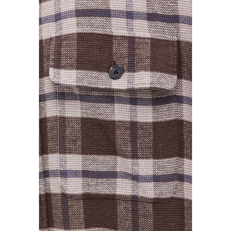 Košile Abercrombie & Fitch hnědá barva, relaxed, s klasickým límcem