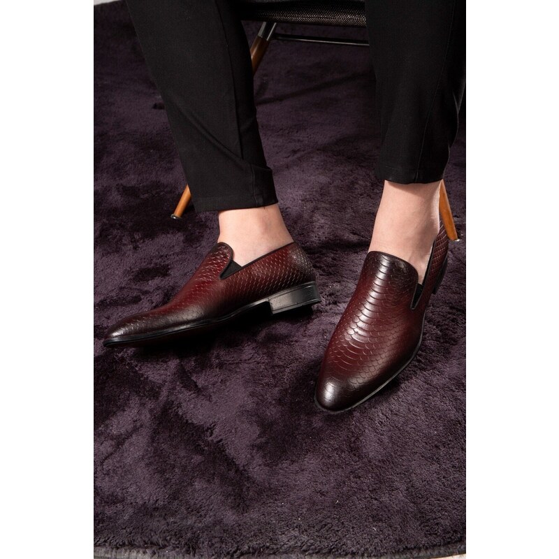 Ducavelli Alligator Genuine Leather Men's Classic Shoes, Loafers Classic Shoes, Loafers.