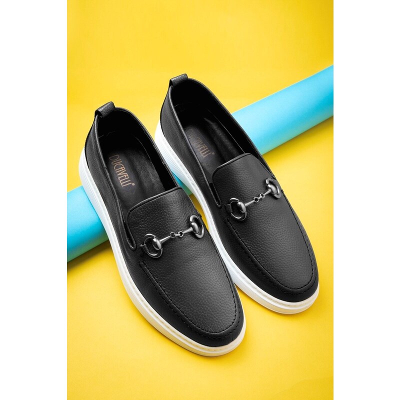 Ducavelli Anchor Genuine Leather Men's Casual Shoes, Loafers, Light Shoes, Summer Shoes.