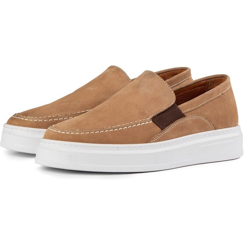 Ducavelli Menta Men's Genuine Leather Nubuck Sneakers, Loafers, Genuine Leather Sneakers, Men's Snakers.