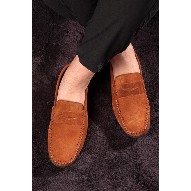 Ducavelli Naran Genuine Leather Men's Casual Shoes, Loafers, Lightweight Shoes, Suede Shoes.