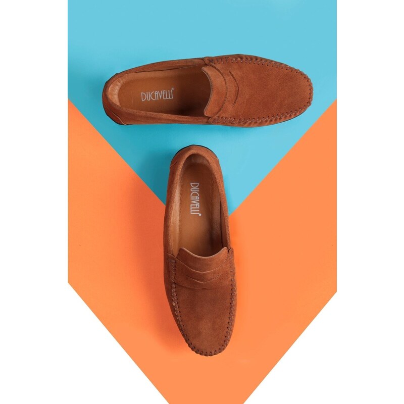 Ducavelli Naran Genuine Leather Men's Casual Shoes, Loafers, Lightweight Shoes, Suede Shoes.