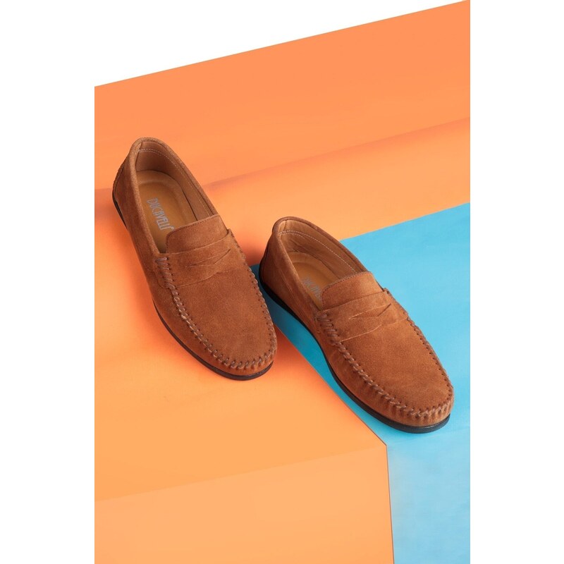 Ducavelli Naran Genuine Leather Men's Casual Shoes, Loafers, Lightweight Shoes, Suede Shoes.