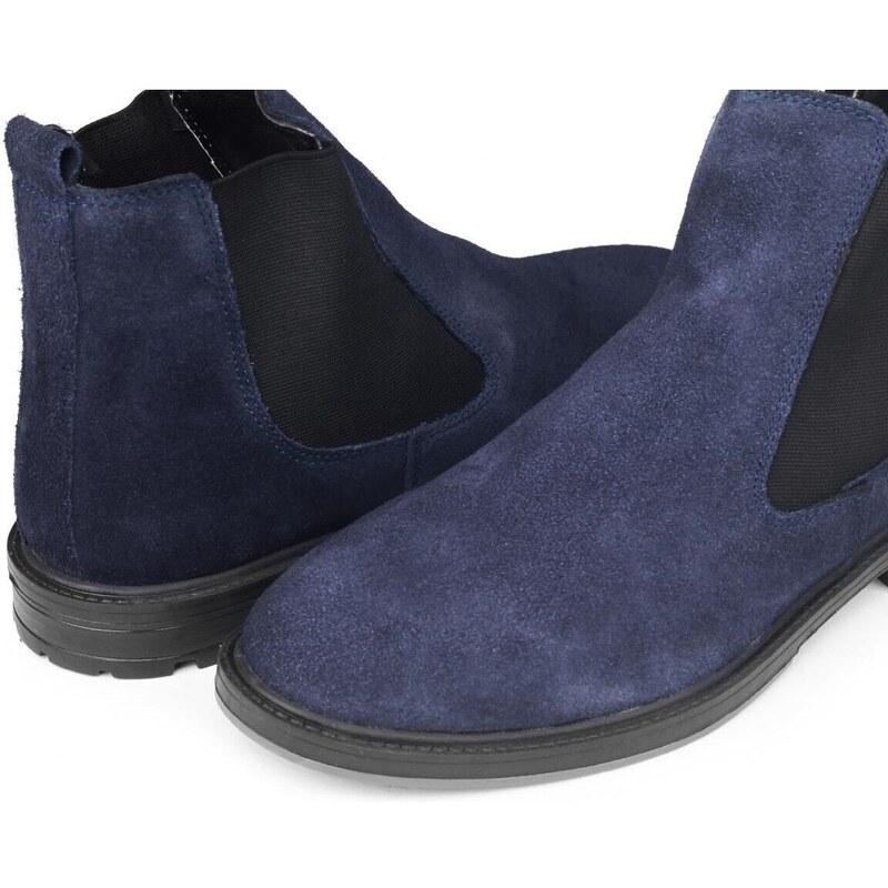 Ducavelli York Genuine Leather and Suede Anti-Slip Sole Chelsea Casual Boots.