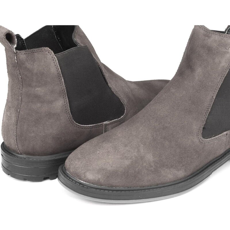 Ducavelli York Genuine Leather and Suede Anti-Slip Sole Chelsea Casual Boots.