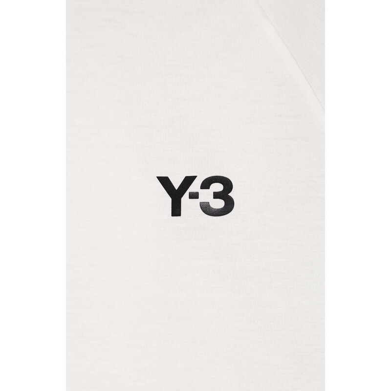 Bavlněné tričko s dlouhým rukávem Y-3 bílá barva