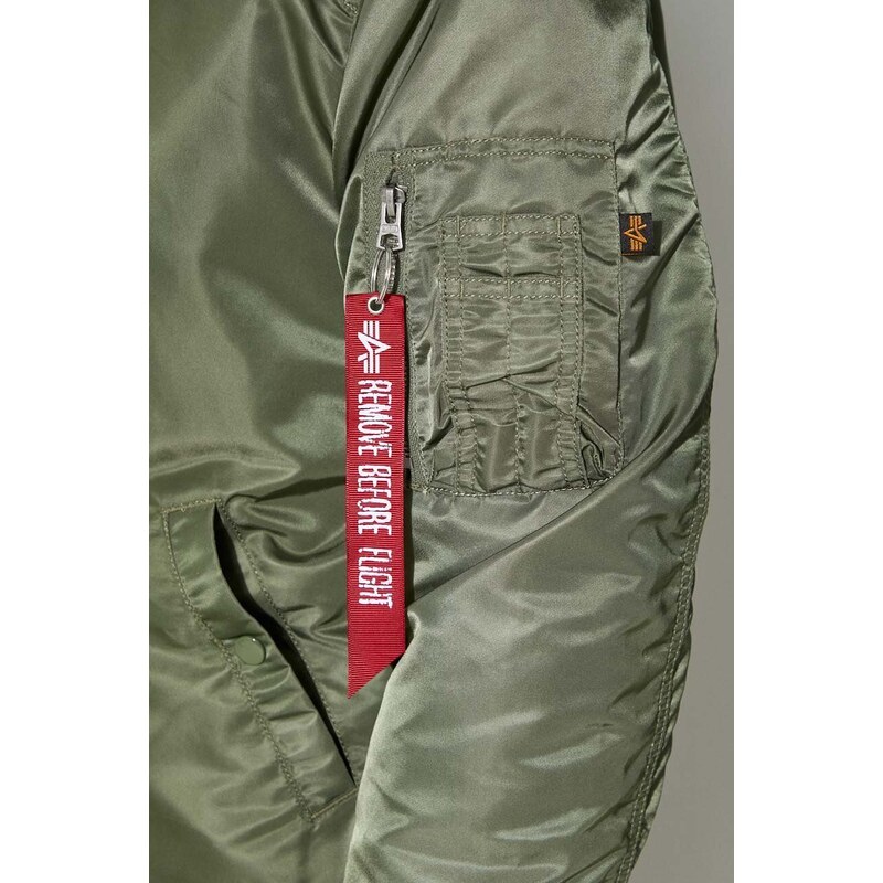 Bunda Alpha Industries MA-1 pánská, zelená barva, zimní, 158104.01