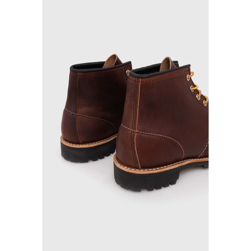 Kožené boty Red Wing Roughneck Moc Toe pánské, hnědá barva, 8146