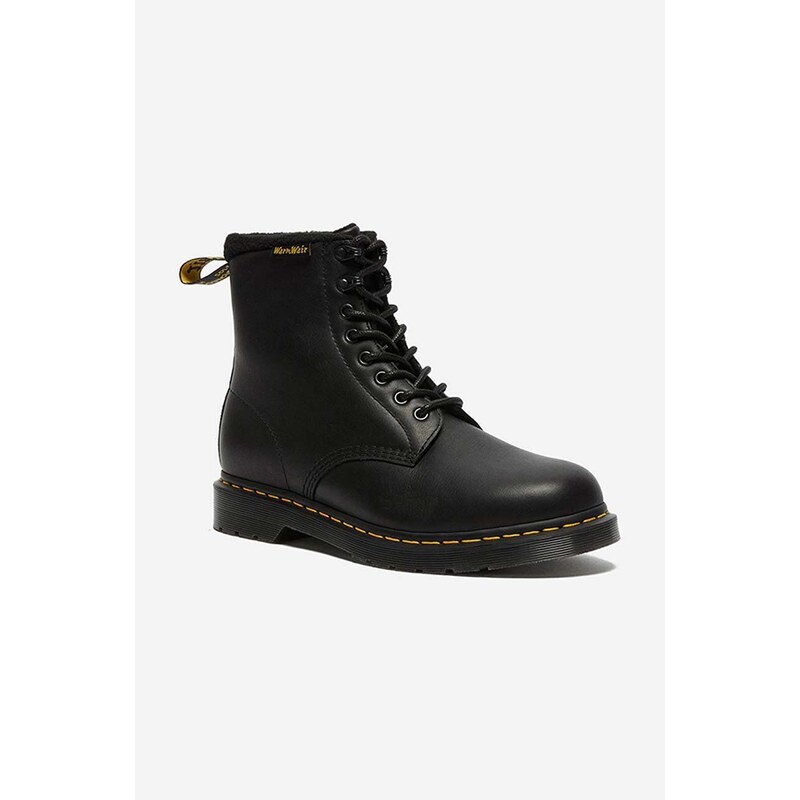 Kožené kotníkové boty Dr. Martens 1460 Pascal černá barva, na plochém podpatku, lehce zateplené, DM27084001