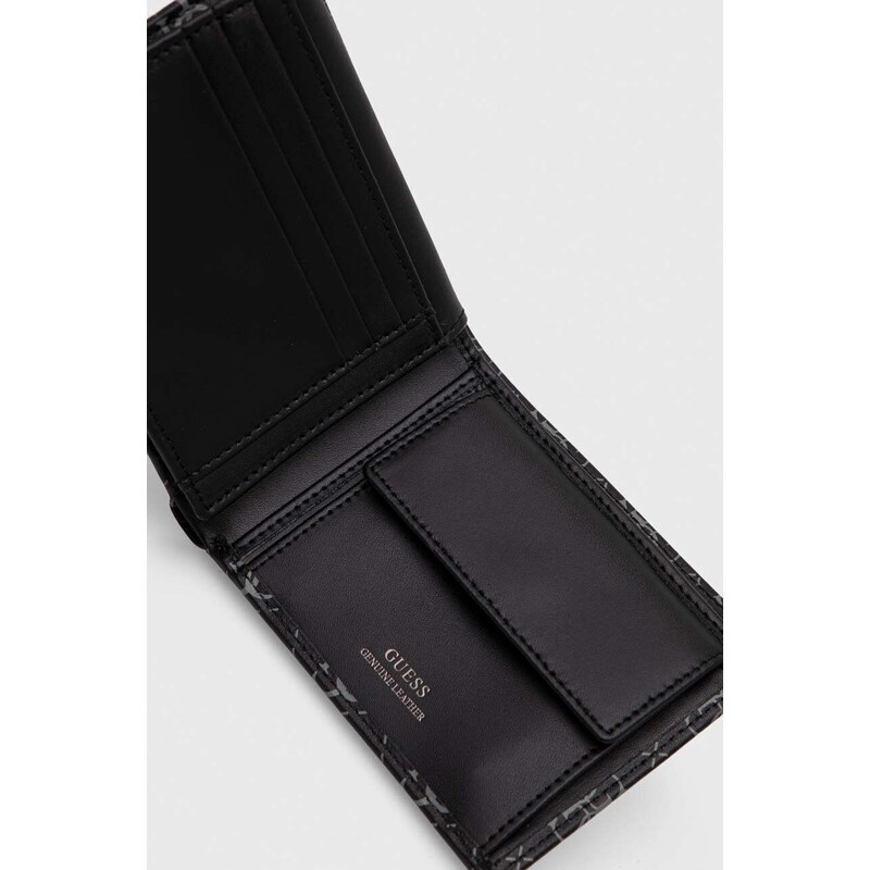 Kožená peněženka Guess VEZZOLA černá barva, SMVELE LEA24