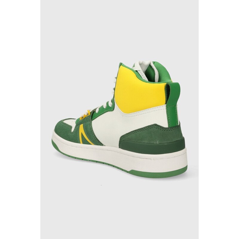 Kožené sneakers boty Lacoste L001 Leather Colorblock High-Top zelená barva, 45SMA0027
