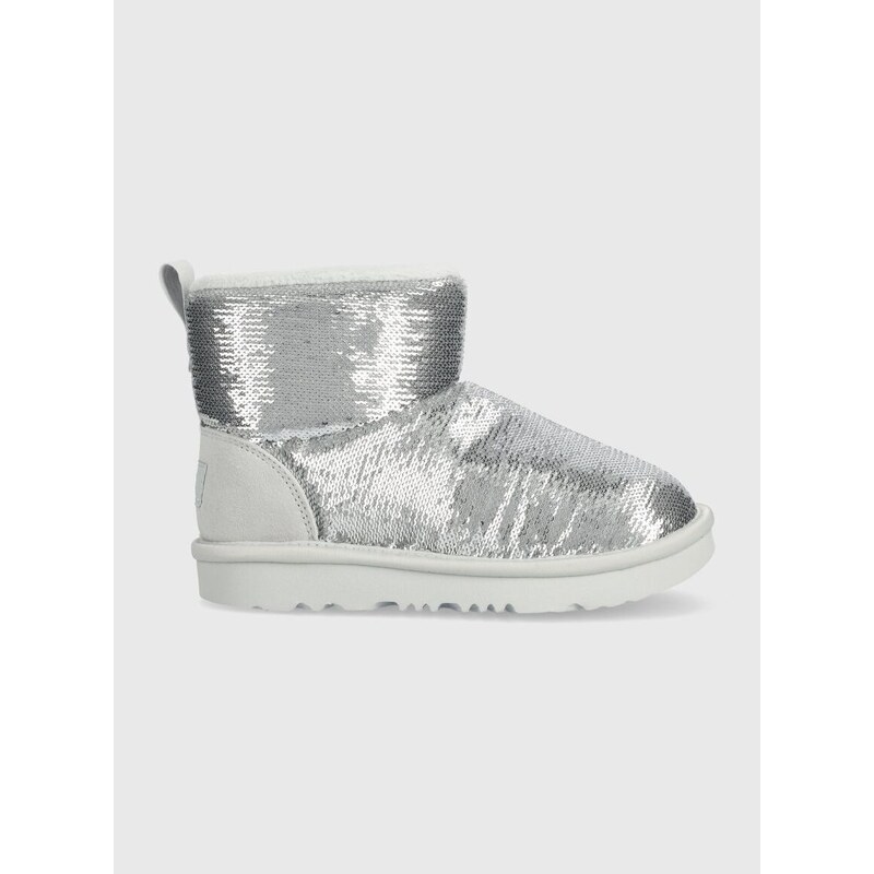 Dětské sněhule UGG KIDS CLASSIC MINI MIRROR BALL stříbrná barva