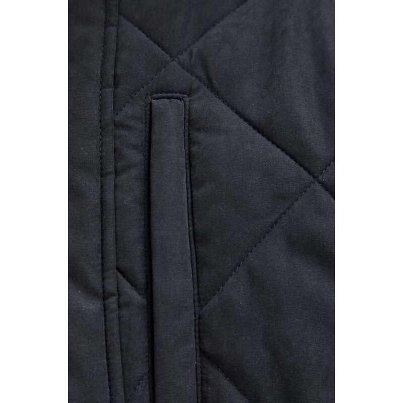 Bunda Abercrombie & Fitch pánská, černá barva, přechodná, oversize