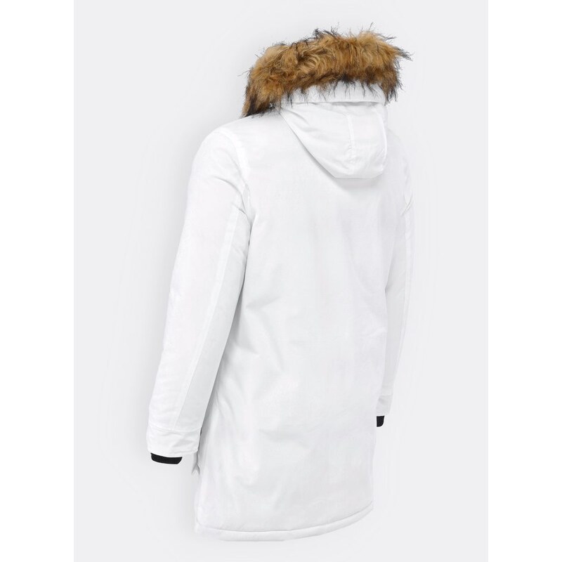 MODOVO Pánská dlouhá zimní bunda bílá