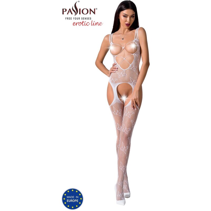 Passion BS075 white - Bodystocking