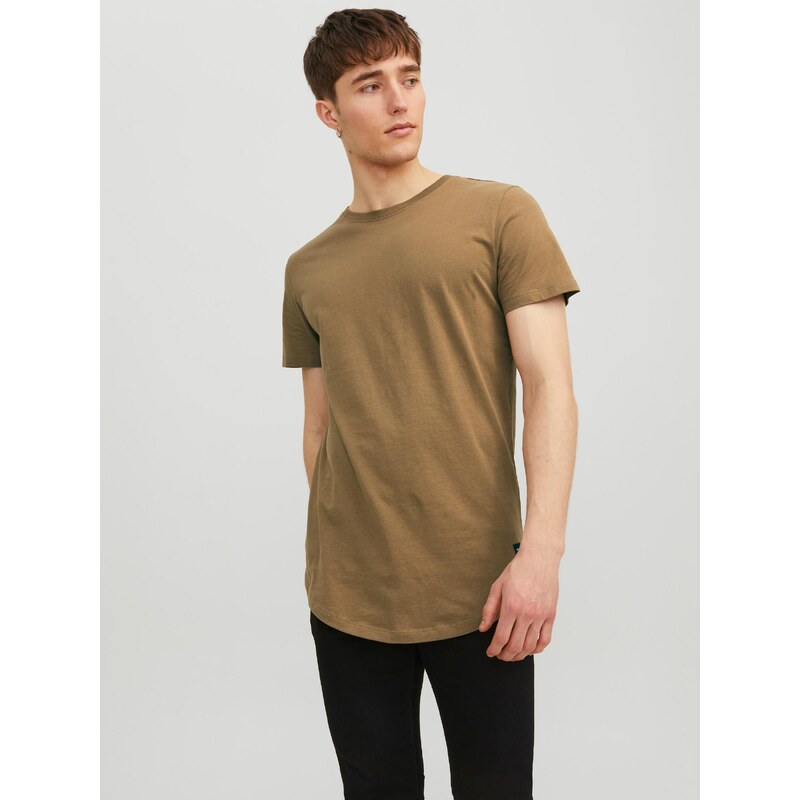 Jack&Jones Pánské triko JJENOA Long Line Fit 12113648 Otter L