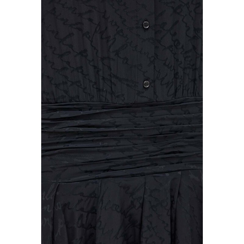 Šaty s příměsí hedvábí Pinko černá barva, mini, oversize, 102306.A193