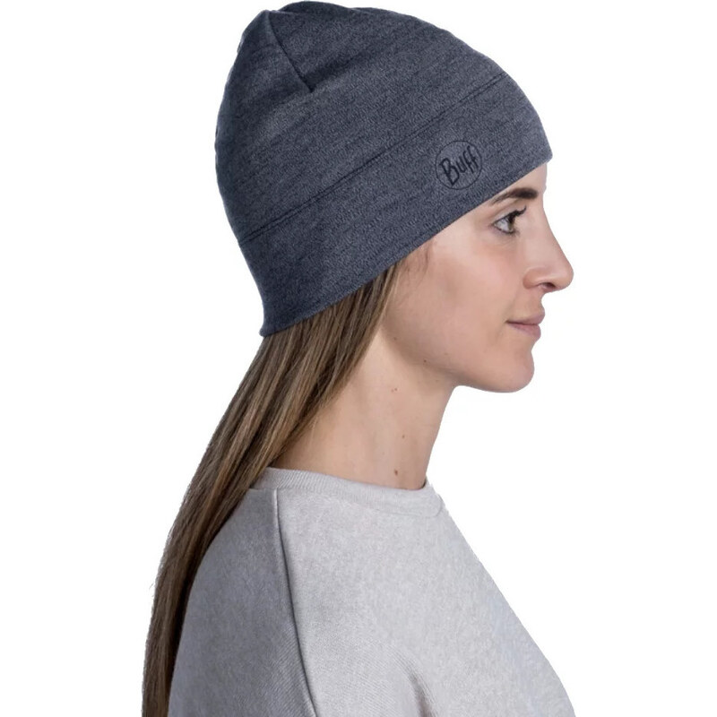 TMAVĚ ŠEDÁ SPORTOVNÍ ČEPICE BUFF MERINO MIDWEIGHT HAT BEANIE