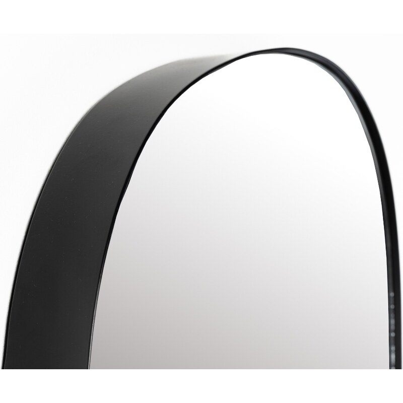 White Label Černé kovové závěsné zrcadlo WLL JUNA