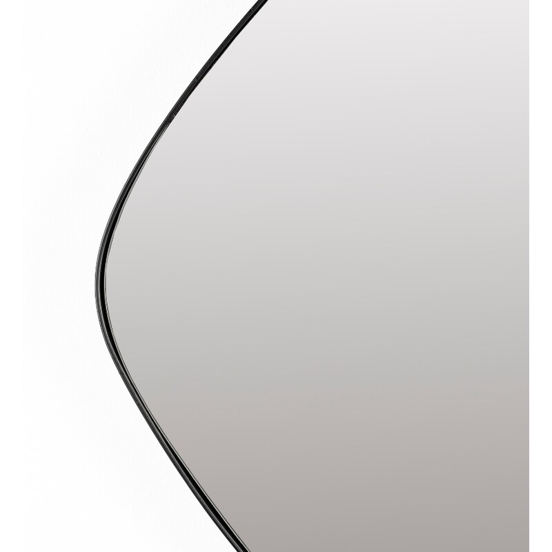 White Label Černé kovové závěsné zrcadlo WLL MILA