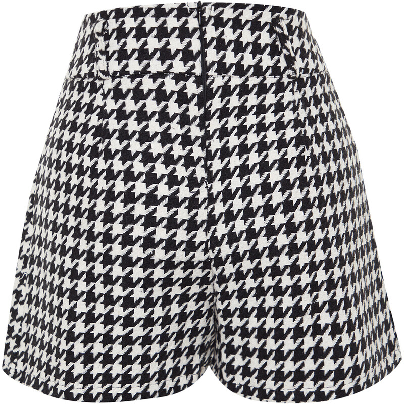 Trendyol Black Crowbar Pattern Woven Short Skirt