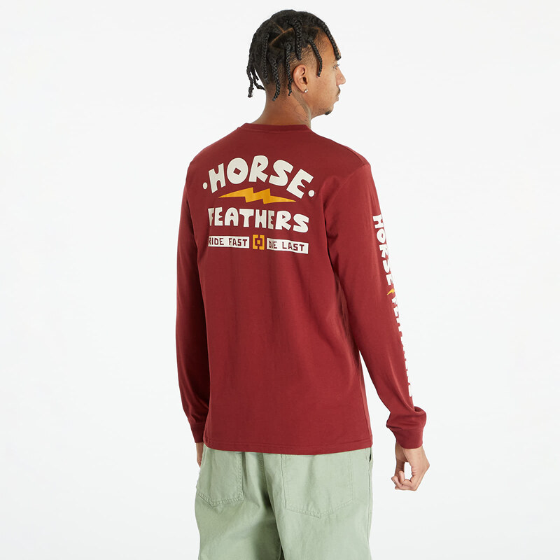 Pánské tričko Horsefeathers Ignite Long Sleeve T-Shirt Red Pear