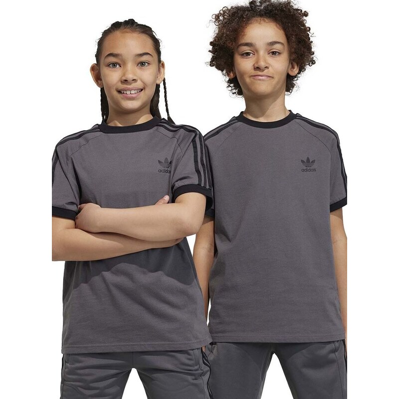 Bavlněné tričko adidas Originals šedá barva, s aplikací