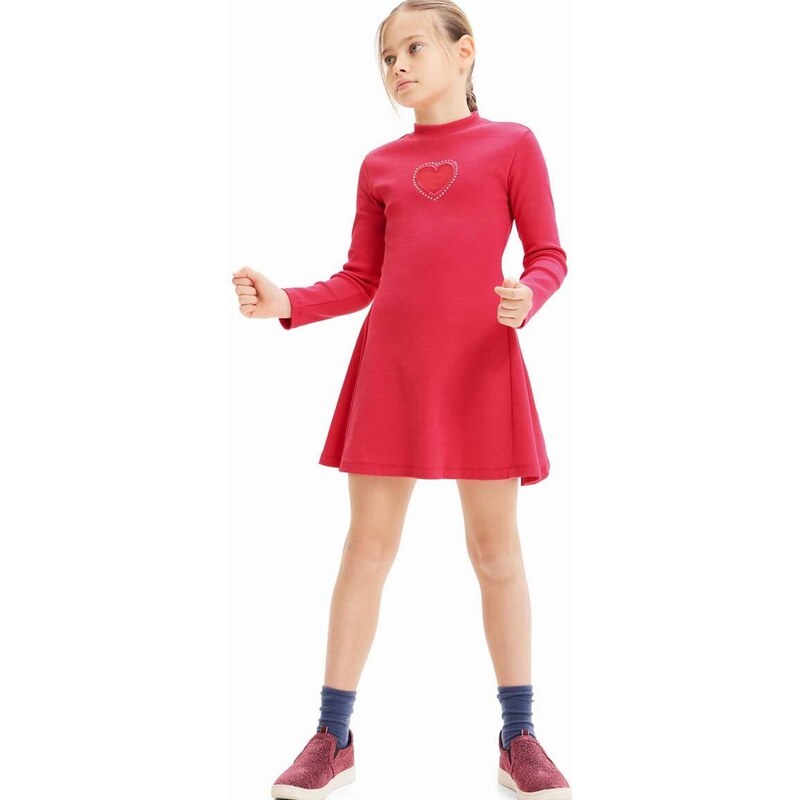Dívčí šaty Desigual fialová barva, mini