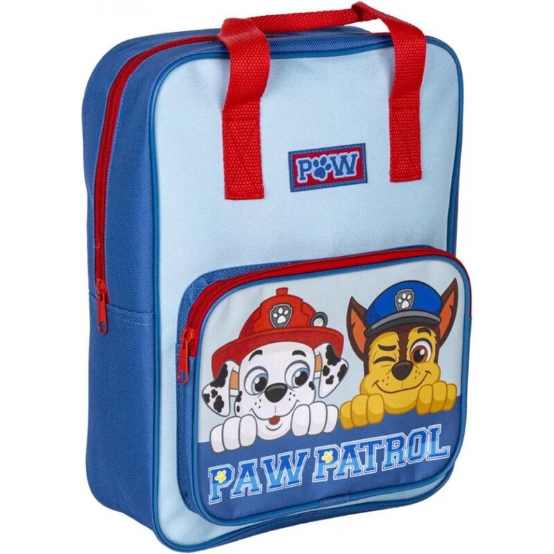 CERDÁ Dětský / chlapecký hranatý batoh s přední kapsou Tlapková patrola - Paw Patrol - motiv Marshall a Chase - 6L