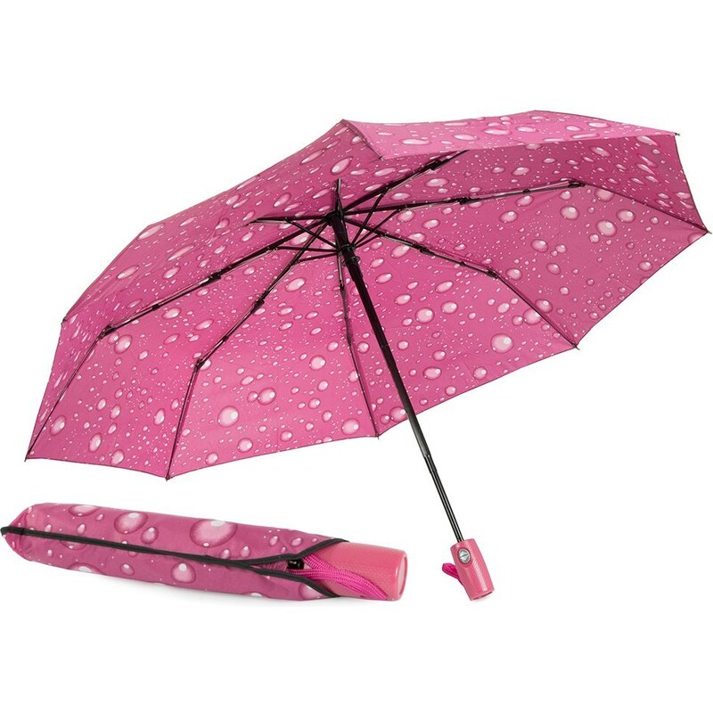 Verk 25011 Skládací deštník s kapkami 95 cm modrá